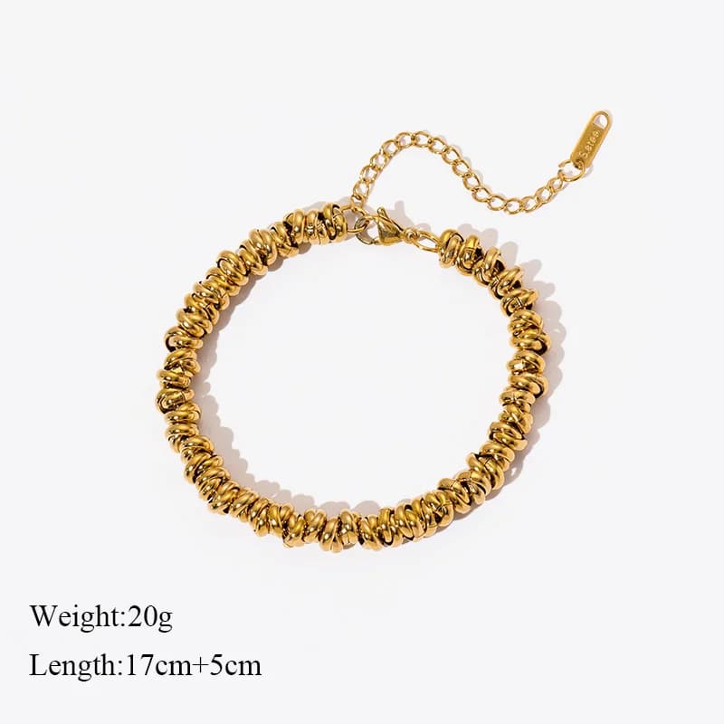 316L Stainless Steel Gold Color Link Chain Bracelet