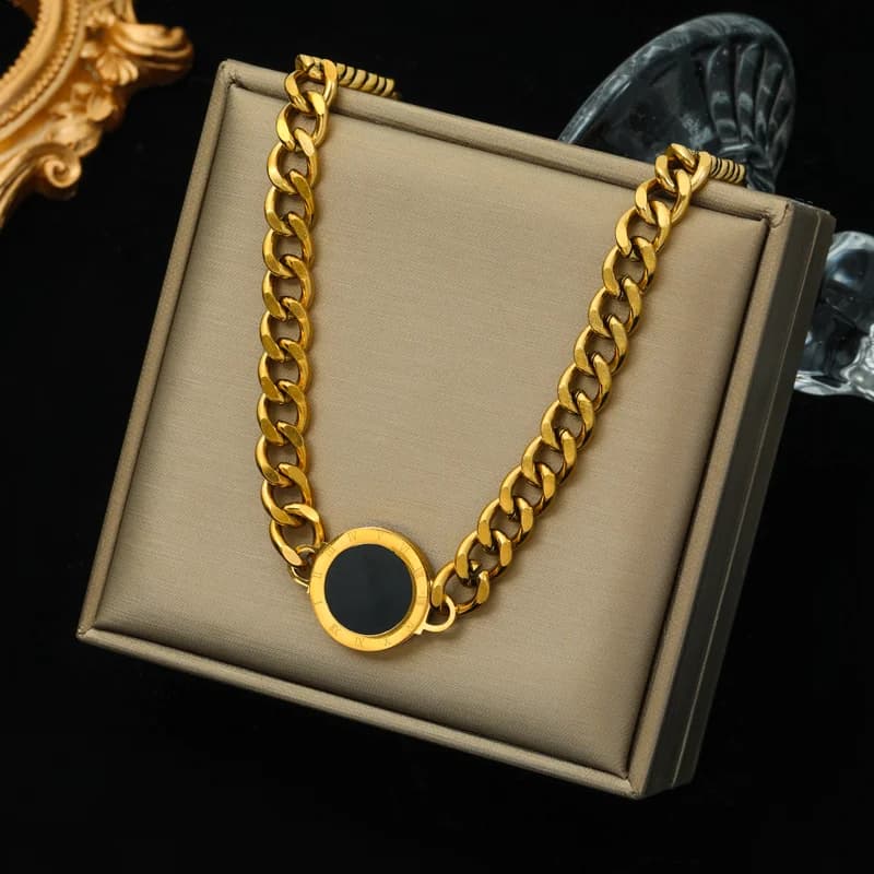 Gold Thick Chain Choker Necklace